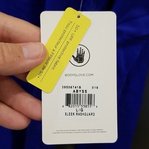 💕BODY GLOVE💕 Sleek Long Sleeve Rashguard ~ Blue - Picture 9 of 9